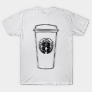 Minimalist Starbuck Cup Drawing T-Shirt